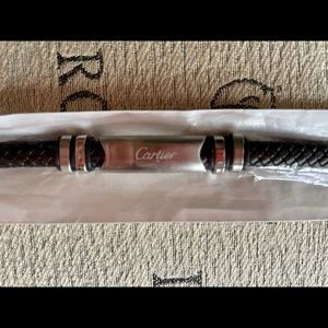 NWT Black leather braided bracelet